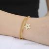 Unift Pentagram Zircon Bracelets for Women Elegant Double-Layer Hand Chain Stainless Steel Bracelets Valentine's Day Gift