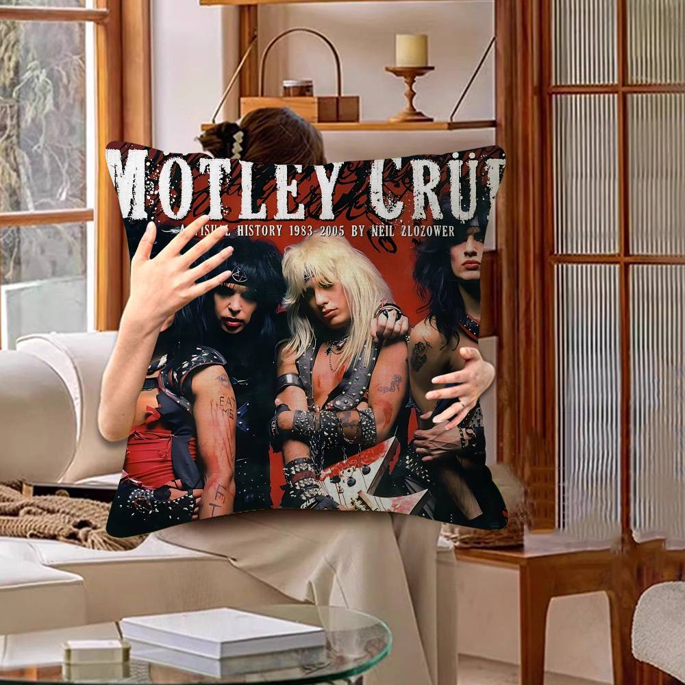 Classic Band M-Motley C-Crue Office Cushion Pillowcase Car Cushion Cover45X45CM Lumbar Pillowcase Sofa Pillowcover