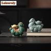 Green Sand Stone Wealth Ingot Horse Tea Pet Traditional Tea Games Tea Figurine Play Toys Tea Statue Ornaments Teaware Craft Gift