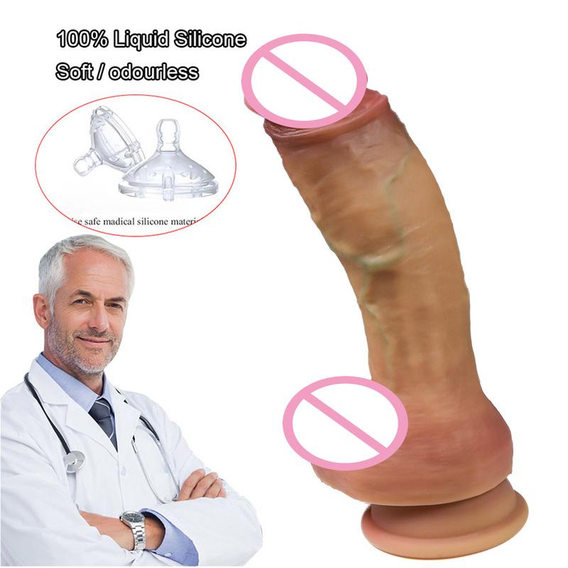 Super Realistic Dildo Dual-Layer Liquid Silicone Dildos Sex Toys For Women G-Spot Masturbation Realistic Penis Huge Consolador