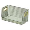 Cosmetics Organizer Large Capacity Stable Base Geometric Pattern PET Makeup Storage Organizer Dark Green