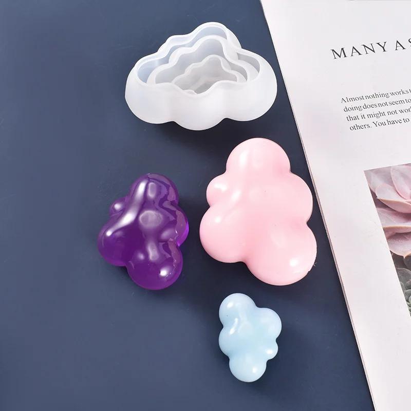 3D Silicone Mold Cloud Shape Chocolate Mousse Fondant Ice Cube Pudding Candy Soap Candle Molds Baking Cake Decoration Tool S/M/L
