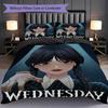 1PC Wednesday pattern Bedding Quilt Set Quilt Cover Pillowcase Home Decoration Birthday Gift (1 * duvet cover + 2 * pillowcase, without core)