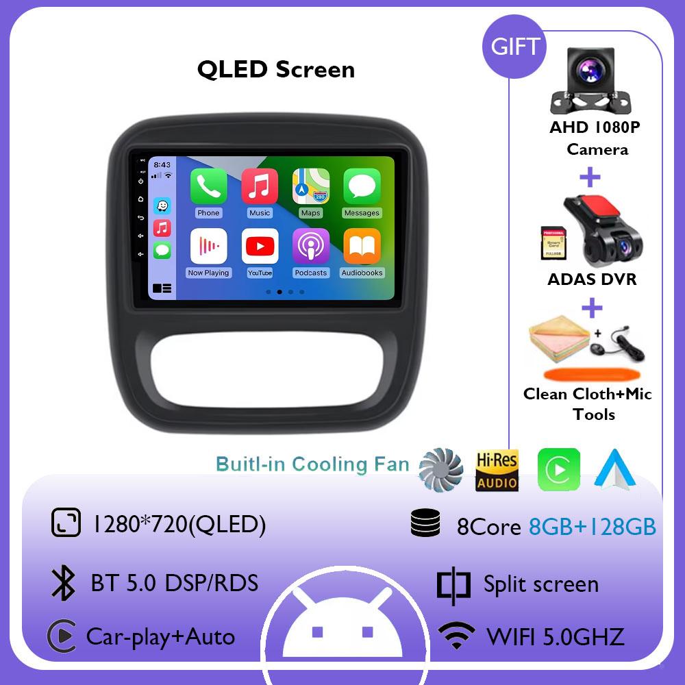 Android 14 Carplay Car Radio For Renault Traffic 3 2014 - 2021 Opel Vivaro B 2014 -2018 Navigation GPS Multimedia Player WiFi+4G