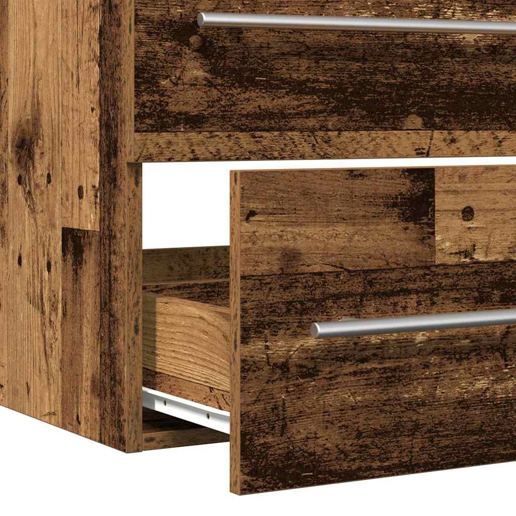 Washbasin Cabinet with Drawers Rustic Wood Look 80 X 38.5 X 48 Cm