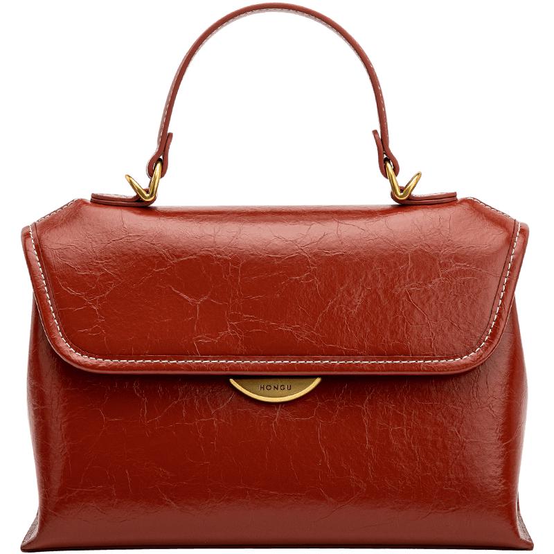 Женская винтажная сумка Kelly из коровьей кожи Honggu