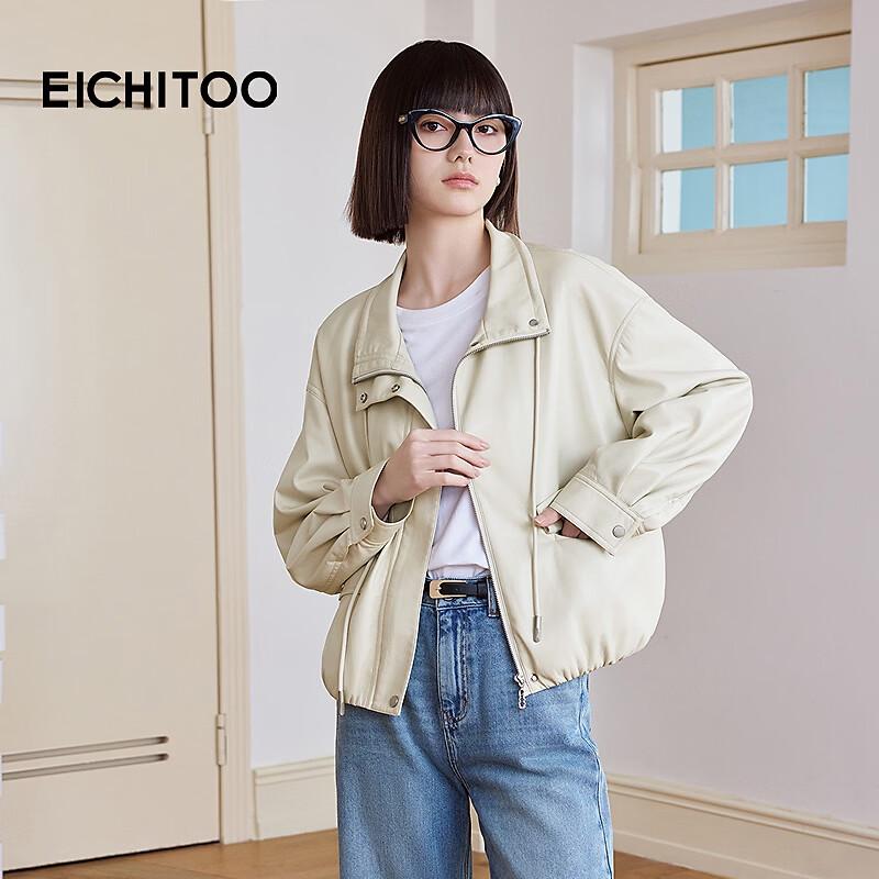 EICHITOO Women s Retro Motorcycle Leather Jacket S