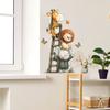 Cartoon Cute Animals Take Turns Climbing Ladders. Decorative and Beautifying Wall Stickers for Children's Rooms and Playrooms