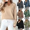 Women S Solid Color Lace Patchwork Loose Long Sleeve Sweatshirt
