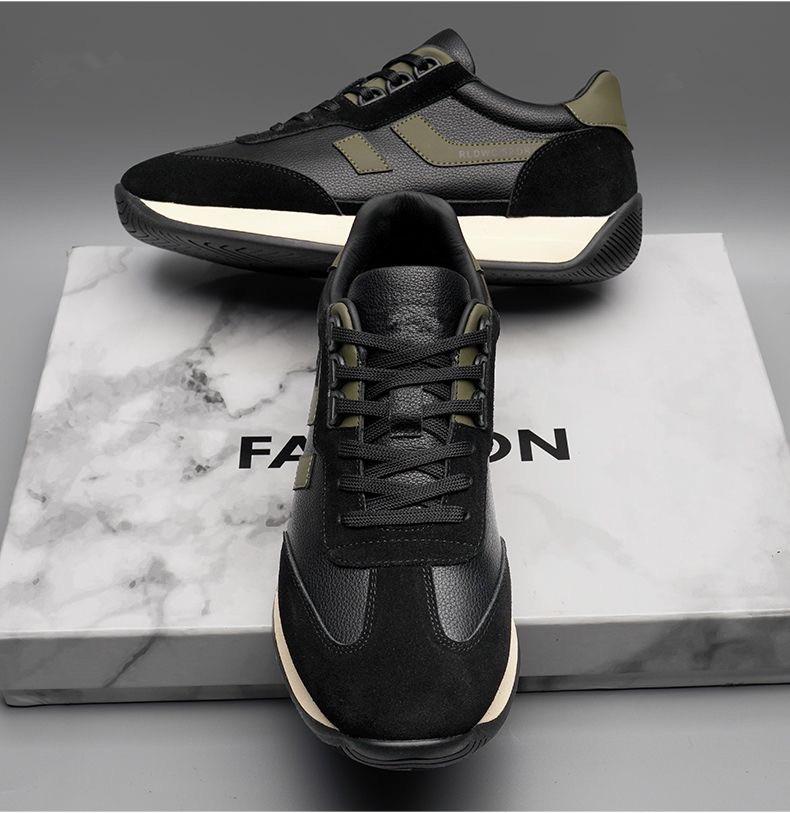 Frühlings Herren Forrest Gump Leder-Sneakers – Dicke Sohle, Rutschfest, Vielseitige Casual Dad-Schuhe.