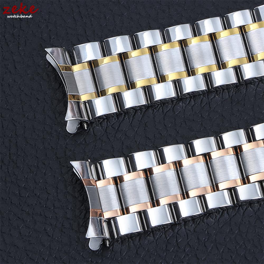 Brățară de ceas din oțel inoxidabil solid cu capăt curbat 12/14/16/18/19/20/21/22/24mm Brățări pentru cataramă fluture Tissot Curele universale