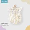 Youqi Newborn Summer Triangle Romper - Thin Style Baby Bodysuit with Straps, Class A, Size 6