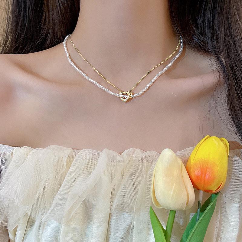 2023 Double-Layer Retro Pearl Necklace for Women - Luxury High-End Design Clavicle Chain