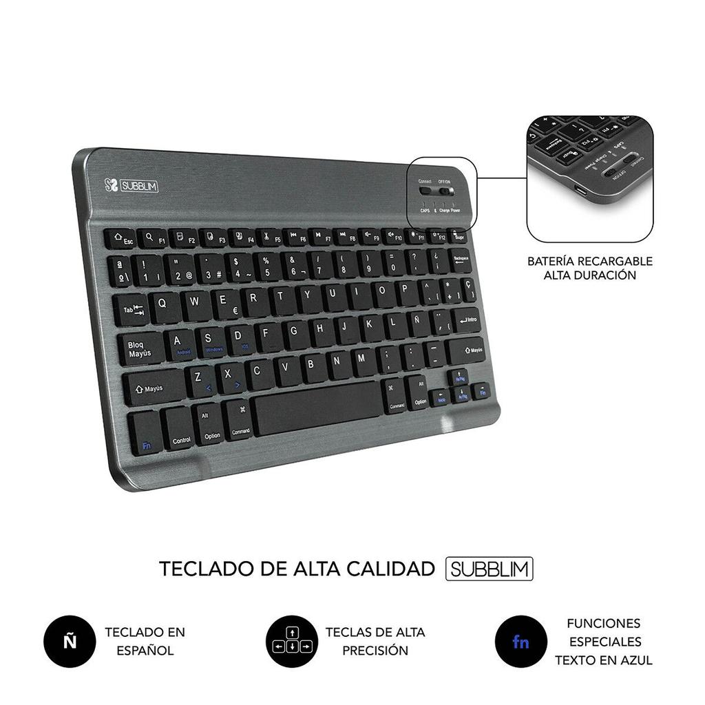 Case for Tablet and Keyboard Subblim SUB-KT2-BT0003 Red Spanish Qwerty