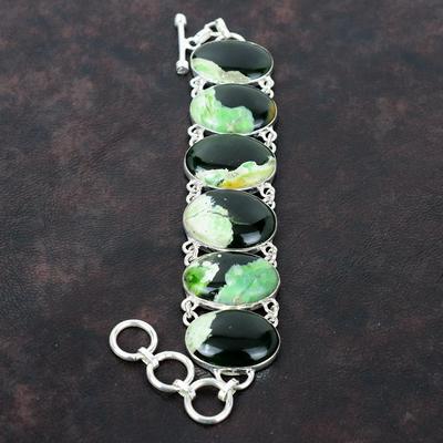 Australian Chrome Chalcedony Bracelet 925 Sterling Silver Bracelet Gemstone Jewelry Adjustable Chain Bracelet Handmade Bracelet Wedding Gift