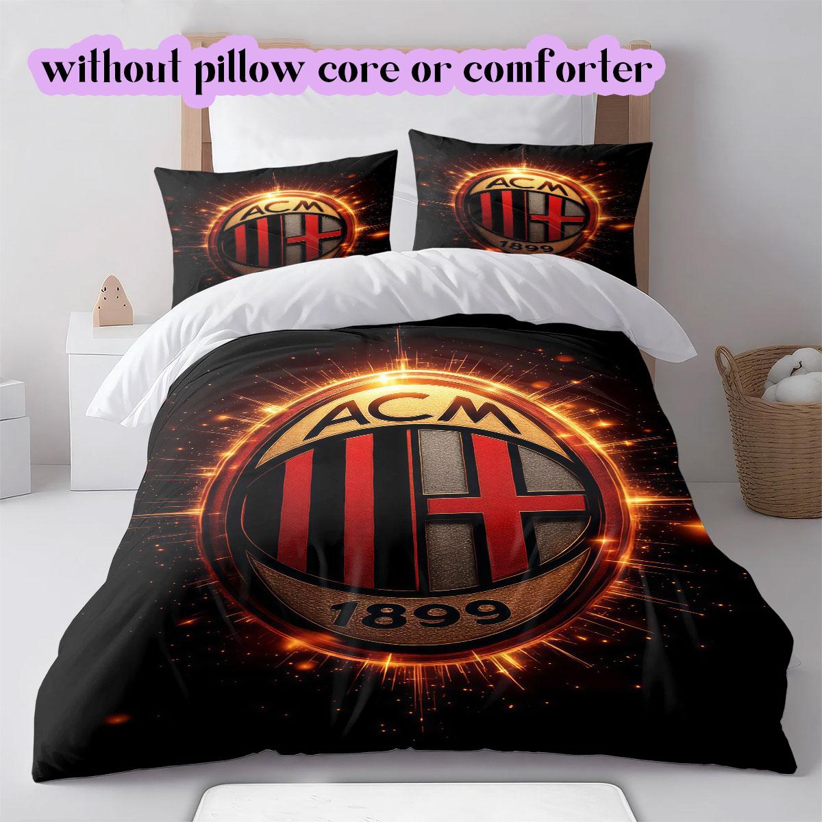 

Ac Milan Pattern Bedding,Quilt Set Quilt Cover Pillowcase Home Birthday Gift (1*duvet cover+2*pillowcase,without core) 135x200cm