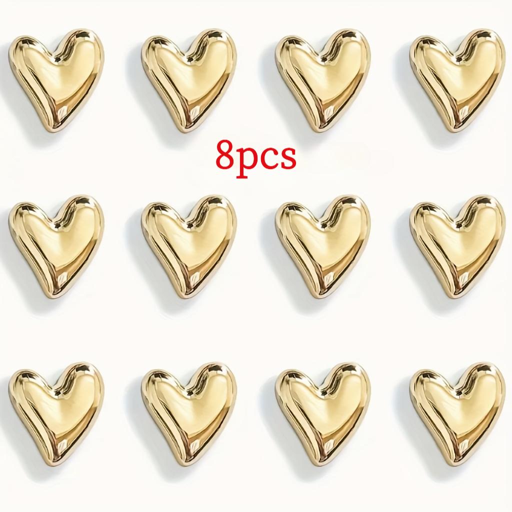 8pcs Pack Heart Shaped Refrigerator Magnets Suitable, Resin Magnetics - Decorative Fridge Magnets for Fridge, Whiteboard, Dishwasher, Ideal