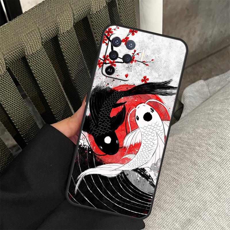 

Yin Yang Koi Case For OPPO A78 A77 A17 A15 A52 A72 A91 A93 A5 A9 A54 A74 A94 A53s A54s A57s A16 A76 A96 OPPO A54s
