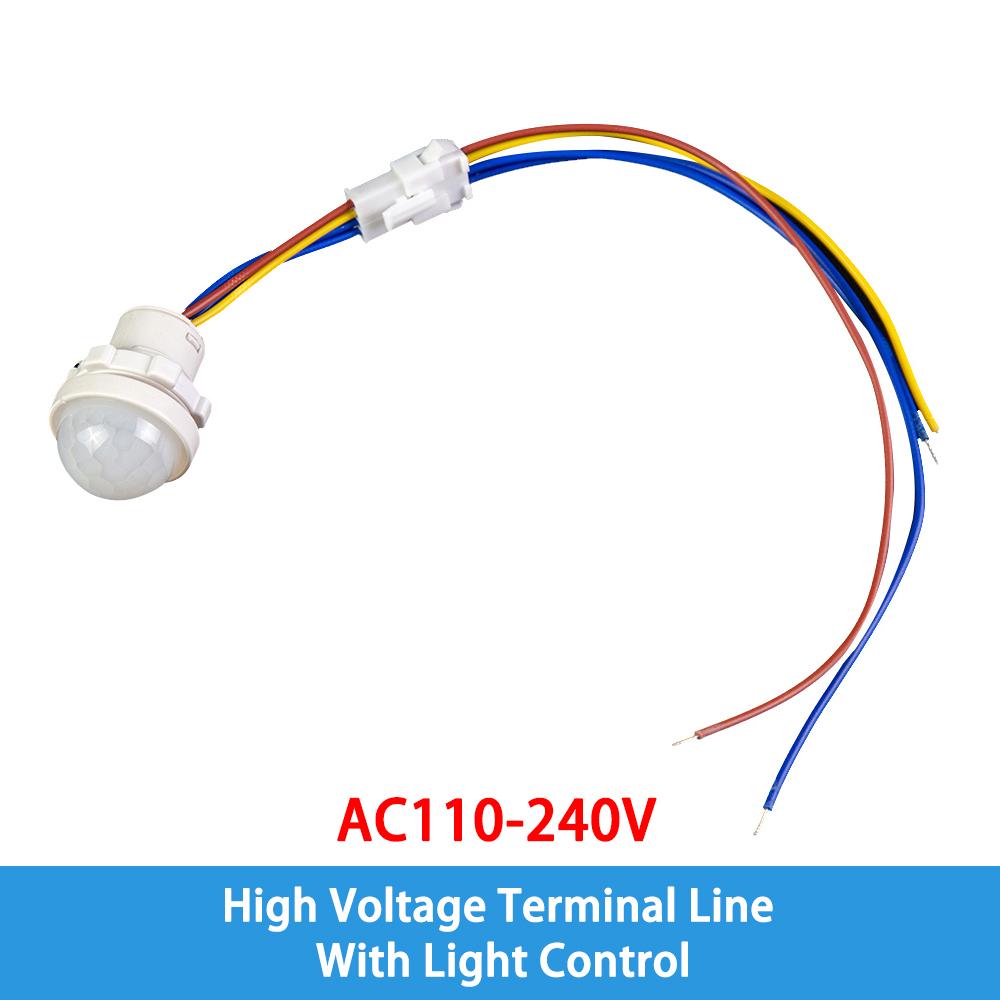 AC110-240V DC12-24V Automatischer Sensor-Lichtschalter LED PIR Infrarot Bewegungssensor Erkennung Mini LED Empfindliches Nachtlicht
