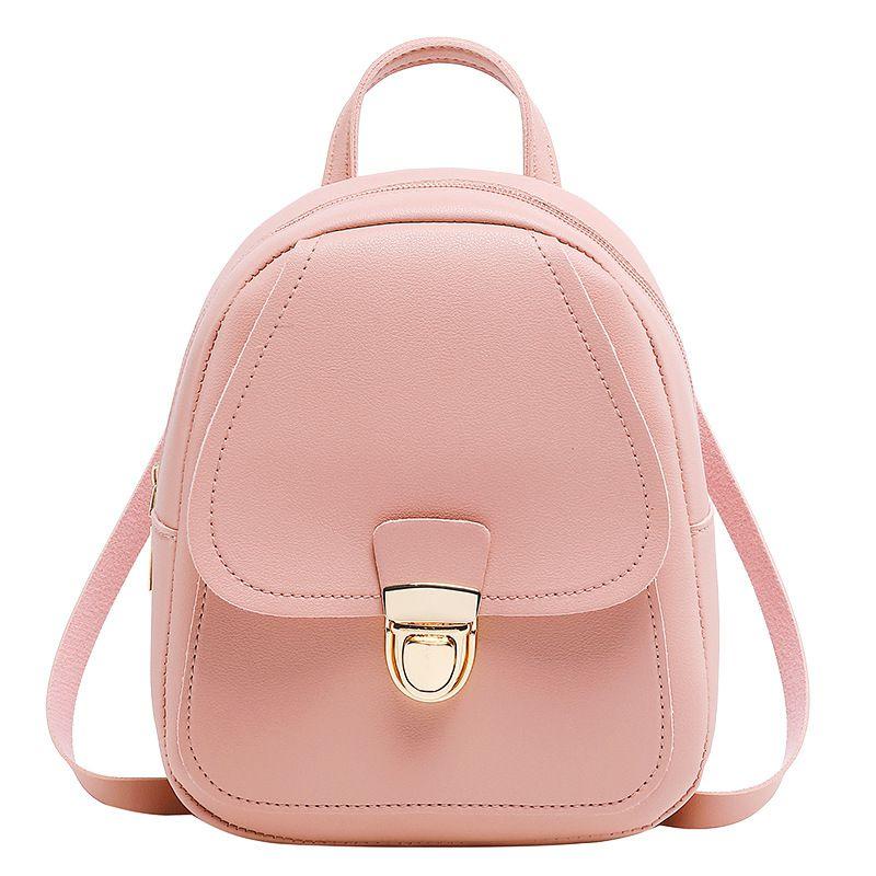 Mini Mochila Feminina Mochila de Couro PU Mochila Escolar Bolsa de Mão Bolsas de Ombro