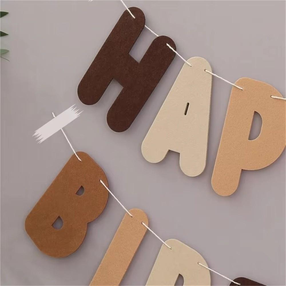 Brown Bear Design Birthday Banner 1 Pack Decoration Banner Set New Party Decoration Banner