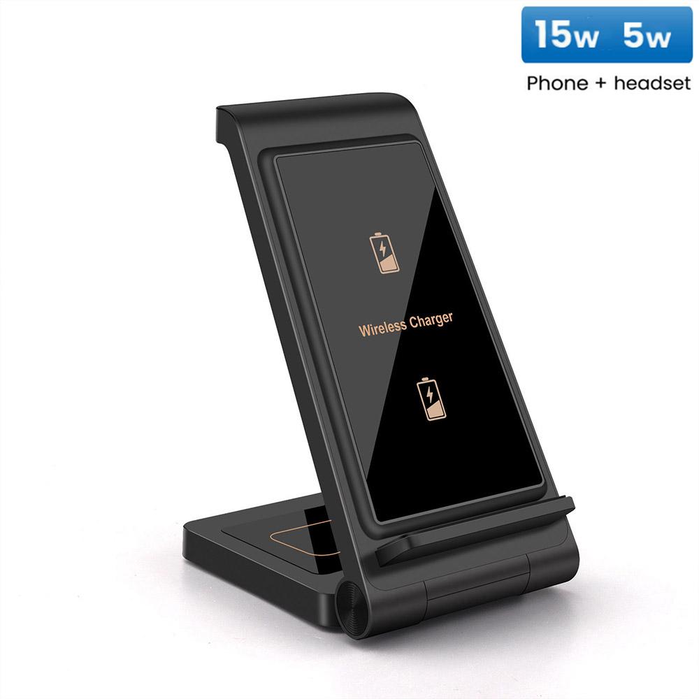 

Беспроводная зарядная станция 3 в 1 для Apple Iphone 14 13 12 11 Xs Xr X 8, складная док-станция для быстрого зарядного устройства мощностью 20 Вт для Airpods Pro Iwatch 8 2 In 1 чёрный