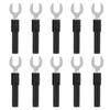 10pcs Fork Spade Wire Connectors Brass Material 6mm 0.2in Y Type 4mm 0.2in Hole Banana Plug 30Vac‑60Vdc Maximum.10ABlack