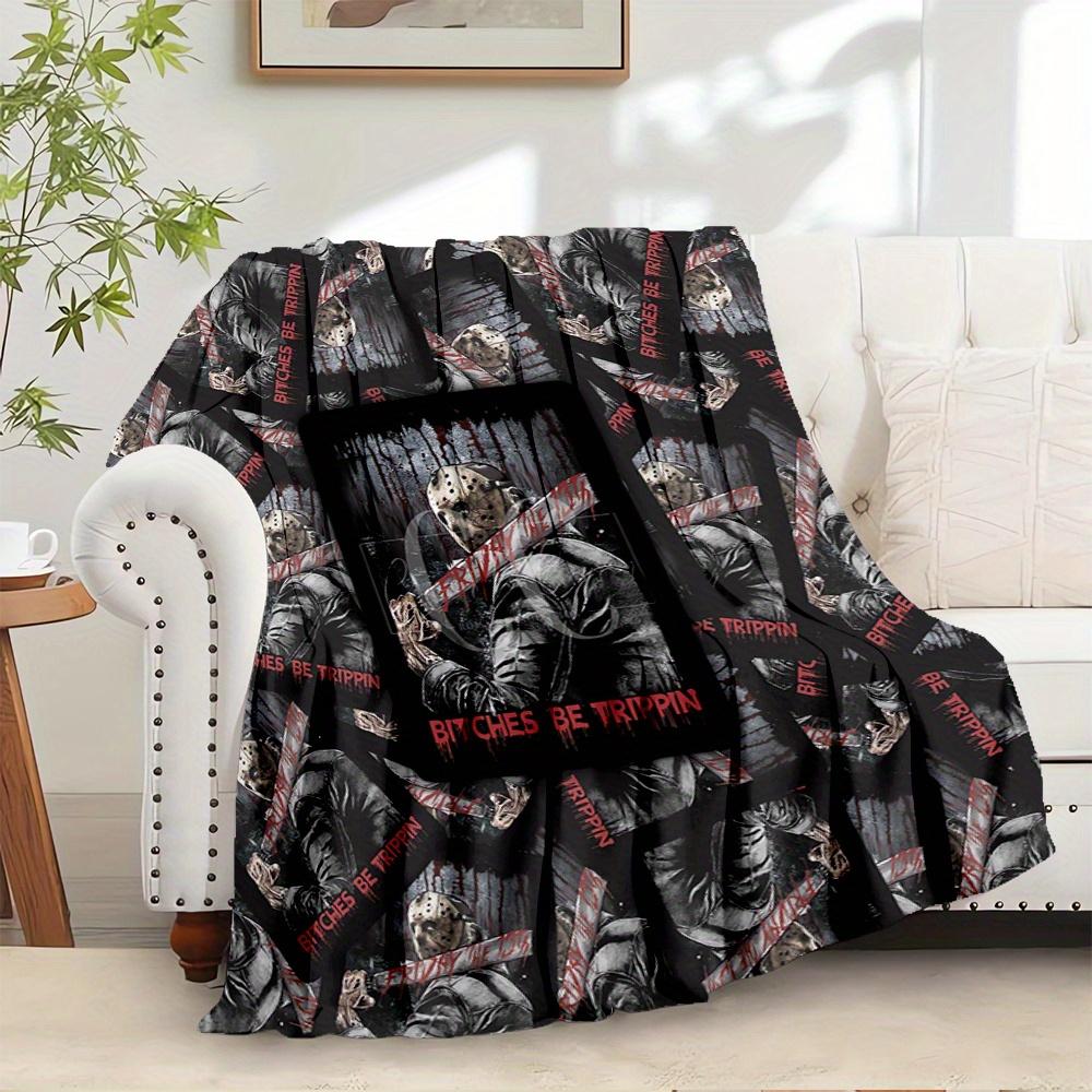 

1pc Horror,Jason Voorhees,Friday the 13thTheme Digital Printed Flannel Blanket, Super Soft Plush Fleece Bed Cover, Multi-Function Four Seaso 100x150cm