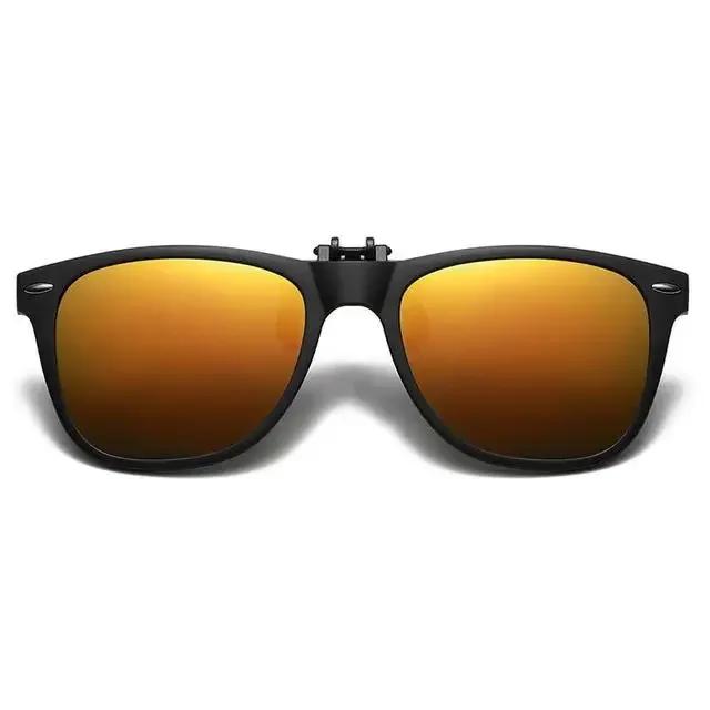 Men's Polarized Clip-On Sunglasses Vintage Square Design Anti-Glare Night Vision Driving Goggles