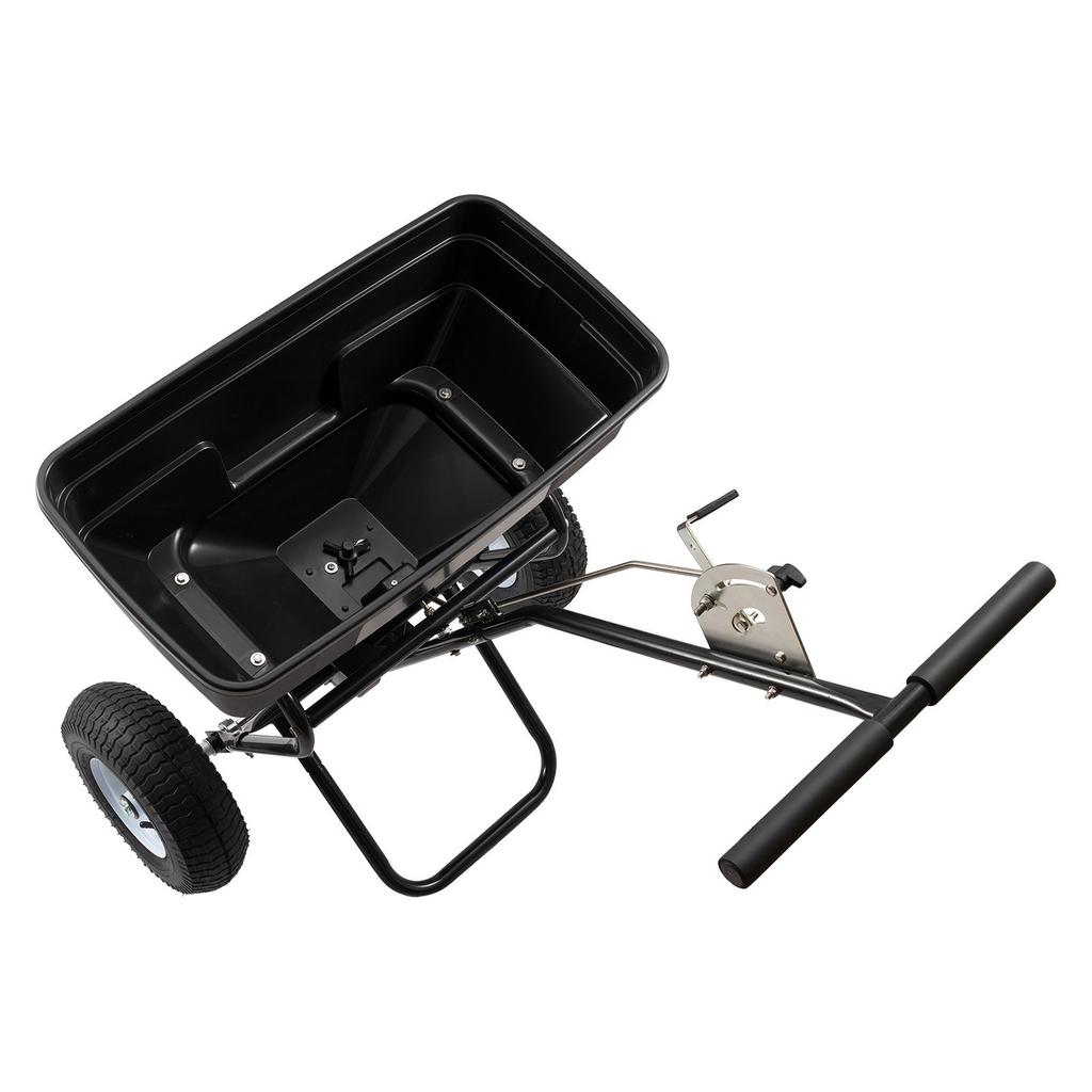 Walk-Behind Spreader, 3.66m Spreading Width, Push Broadcast Spreader with 13" All-Terrain Tires, Adjustable Flow Control, 59kg Capacity Hopper, Lawn