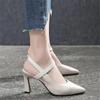 Women High Heels Shoes Pointed Toe Thick Heel Soft Sexy Slip On Pumps Sandals Woman Casual Party Office Shoes