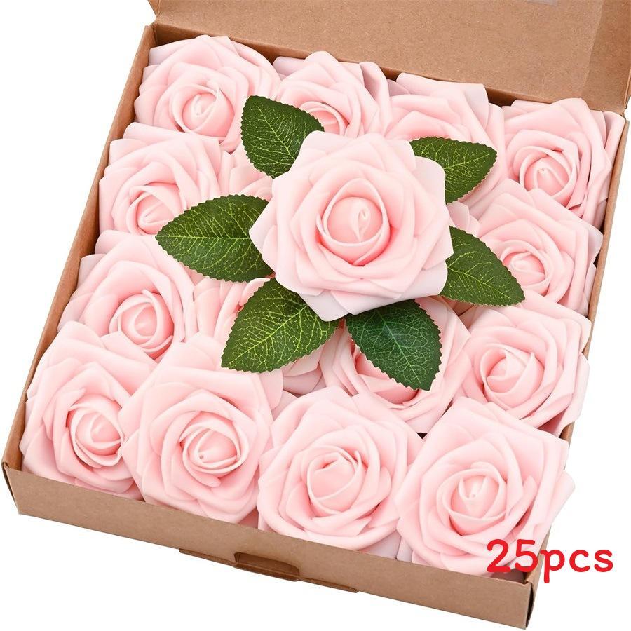 Fleur Rose en Mousse Accessoires de Centre de Table de Mariage Avec Tige Pour Décoration Intérieure et Extérieure