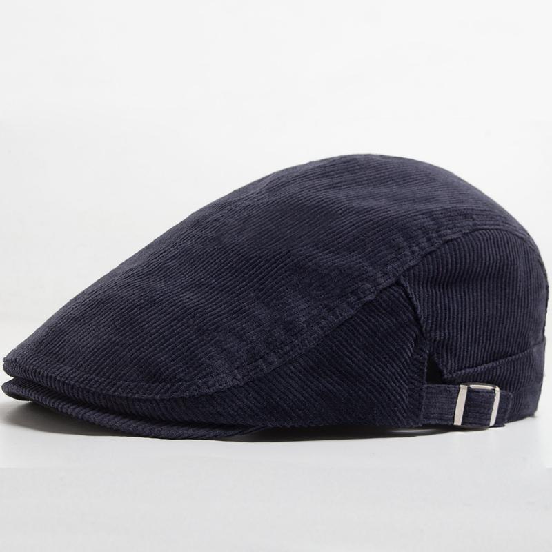 Men Fashion Corduroy Beret Spring Autumn Thick Warm Women's Flat Hat Vintage Casual Newsboy Cap Unisex Fashion Front Back Wear