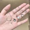 Silver Moonlight Stone Necklace Butterfly Shell Necklace For Women, Girls, Geometry Minimalism, Office Jewelrye Gift