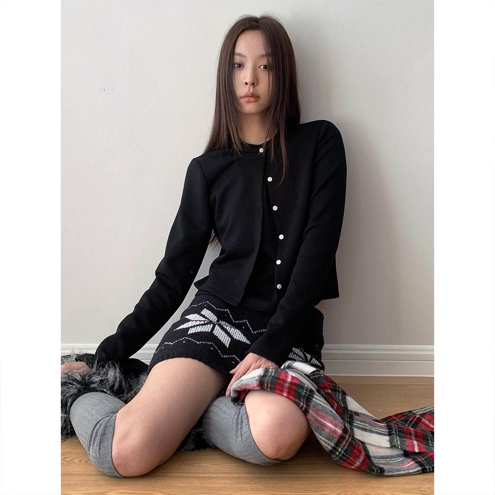 Dorothy Korean Design Air Cotton Buttoned Two-Piece Long Sleeve Women's Sweatshirt