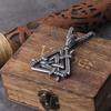 Stainless Steel Sword Valknut Necklace Viking Jewelry for Men Packed In Wooden Gift Box