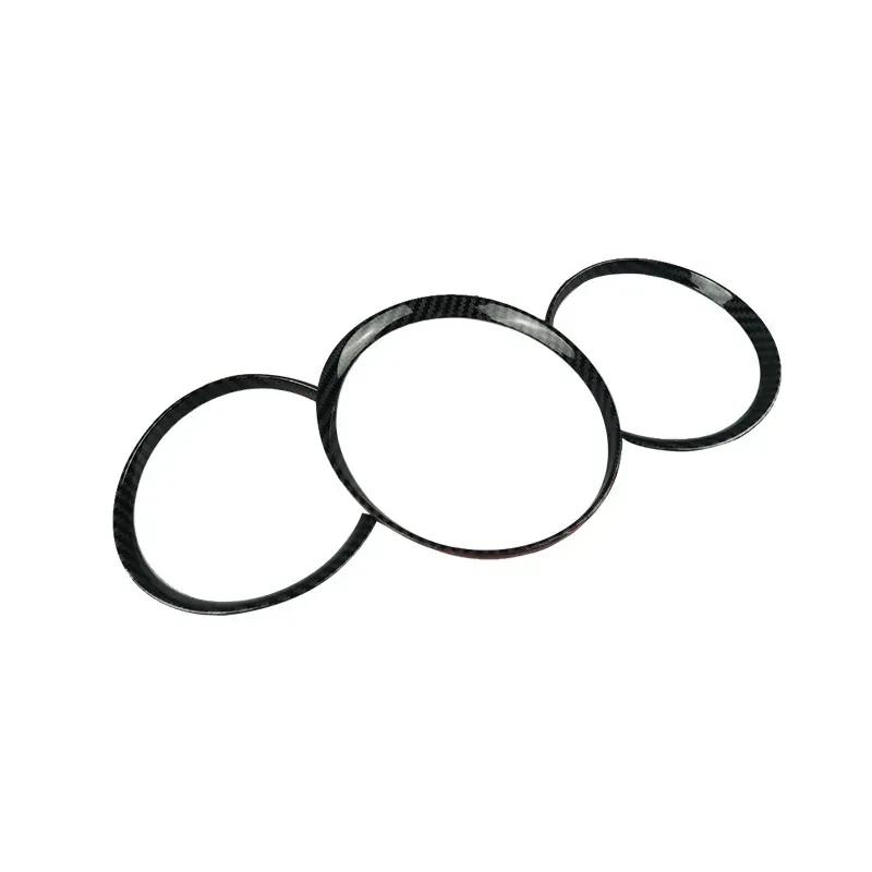 Carbon Fiber Color Dashboard Oil Meter Circles Frame Decoration Sticker Trim For Porsche Macan 2014-21 Interior Car Accessories