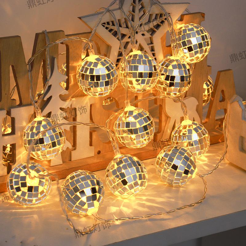 LED Mosaic Mirror Ball String Lights for Party & Festival Decoration