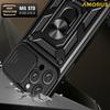 AMORUS For iPhone 16 Pro Max Case Kickstand PC+TPU Phone Cover with Camera Lens Slider