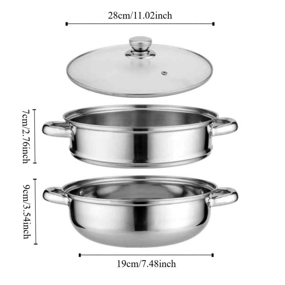 Stainless Steel Stainless Steel Steamer Fish/Soup/Hot Pot Double Boilers Steaming Cookware  Stews