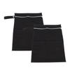 2pcs Black Wet Bag TPU Fabric Zipper Design Water Proof Storage Bag for Outdoor Wet Clothing