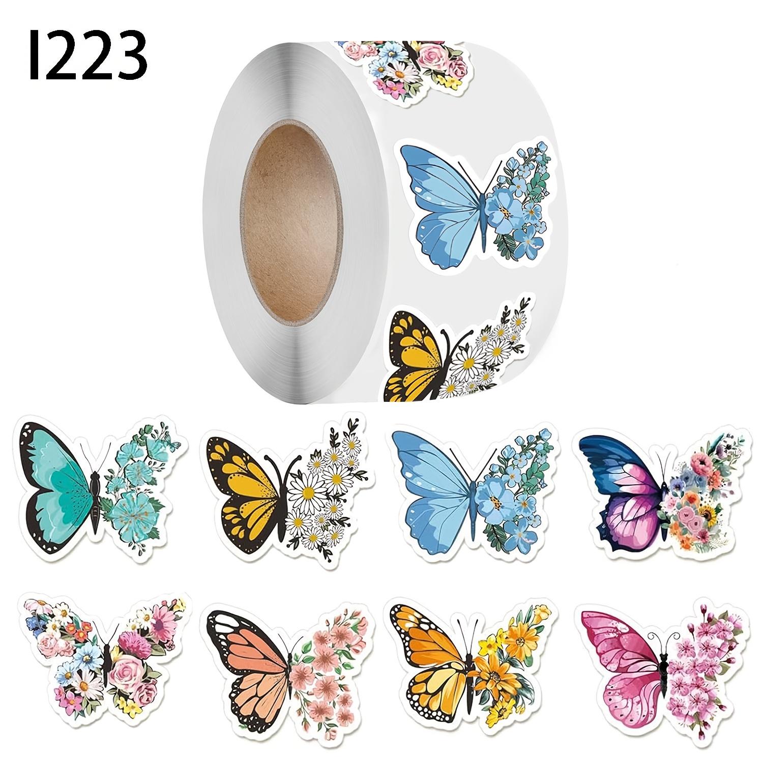 

Butterfly Flower-Shaped Decorative Adhesive Labels for Sealing Gift Boxes.