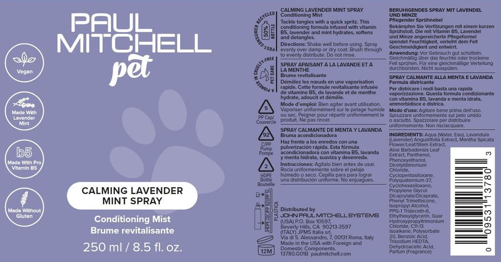 Paul Mitchell Pet Lavender Mint Spray 250ml