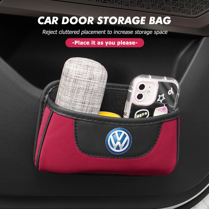 For Volkswagen VW Paste Arbitrarily Car Door Storage Bag Seat Back Side Door Box Passat Golf 4 5 6 Tiguan Polo Scirocco Jetta CC