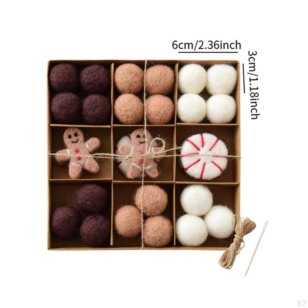 Christmas Felt Balls Decoration Handmade Lightweight Party Gift Ornaments Hanging