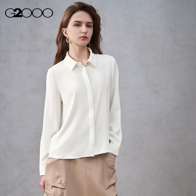 G2000 Women s Satin Embossed Button Long Sleeve Shirt 36