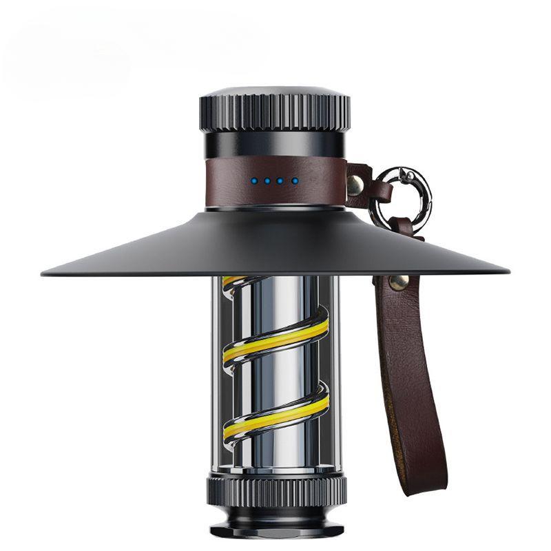 New outdoor camping lamp outdoor camping long-beam lighting high capacity double helix atmosphere illumination flashlight