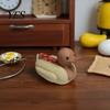 Durable 3D Printed Figure Hot Dog Duck Figurine, Cute Food Animal Sculpture Eye-catching Office Decor with Matte Finish, Funny Mini Desk Toy