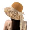 Summer new French lace bow bucket hat women's seaside trip beach sunshade sun hat
