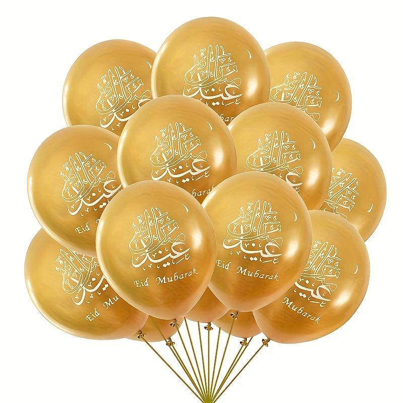 15pcs 12inch Eid Mubarak Colorful Balloons Ramadan Home Decoration Latex Balloon Islam Muslin Kareem Festive Party Outdoor Decor